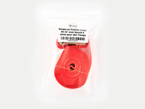 Sangle   de   fixation   rouge   de   16'   avec   boucle   à   came   pour   abri   Tempo