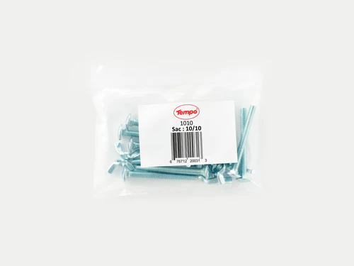  Paquet   de   10   boulons   2   1/2''   et   10   écrous   papillon   1/4''